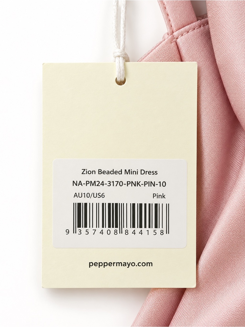 PepperMayo Zion Pink Beaded Micro Mini Dress US 6 - Picture 4 of 5